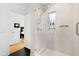 Clean bathroom with a walk-in shower and modern fixtures at 202 Dundas Ln, Raleigh, NC 27603