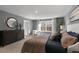 Main bedroom with a king-size bed and gray walls at 2326 Sugar Cone Way, Fuquay Varina, NC 27526