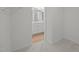 View from bedroom into ensuite bath featuring double sink vanity and modern finishes at 3689 Nc 62, Burlington, NC 27217