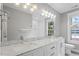 Elegant bathroom with double vanity and marble countertop at 520 S Bloodworth St, Raleigh, NC 27601