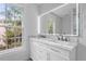 Bathroom with double vanity and marble countertop at 520 S Bloodworth St, Raleigh, NC 27601