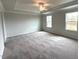 Spacious bedroom features carpeted floors and three large windows at 60 Cordoba Dr, Franklinton, NC 27525