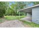 View of backyard and garage of this home at 621 Shepard School Rd, Zebulon, NC 27597