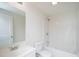 Updated bathroom with a shower/tub combo and a vanity with mirror at 621 Shepard School Rd, Zebulon, NC 27597