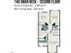 Second floor plan featuring bedrooms, bathrooms, and a laundry room at 749 Swan Neck Ln, Raleigh, NC 27615
