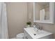 Clean bathroom with white vanity and shower/tub combo at 816 Peyton St, Raleigh, NC 27610