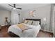 Comfortable bedroom with workspace and large bed at 816 Peyton St, Raleigh, NC 27610