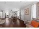 Open concept living and dining area with hardwood floors and kitchen views at 816 Peyton St, Raleigh, NC 27610