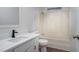 Bathroom with white vanity, quartz countertop, and tub shower combo at 95 Old Barn Ct, Rocky Mount, NC 27801
