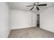 Bedroom with carpet, ceiling fan and access to bathroom at 95 Old Barn Ct, Rocky Mount, NC 27801