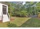 Green backyard with healthy lawn and lush trees at 1304 Ivy Ln, Raleigh, NC 27609