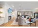 Spacious living room with fireplace and sliding glass doors at 1304 Ivy Ln, Raleigh, NC 27609
