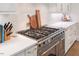 Stainless steel gas range with six burners and large oven at 1304 Ivy Ln, Raleigh, NC 27609