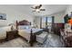 Large main bedroom with a comfortable king-size bed and an ensuite bathroom at 2120 Blue Iris Way, Zebulon, NC 27597