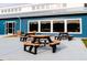 Enjoy the outdoors at the community patio with tables at 257 Rawhide Dr, Louisburg, NC 27549