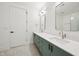 Bathroom boasts double sinks, quartz countertops and sleek modern fixtures at 29 Enterprise St # 107, Raleigh, NC 27607