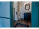 Clean bathroom with a shower and dark vanity at 3129 Barwell Rd Rd, Raleigh, NC 27610