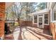 Brick patio with sunroom access and backyard views at 3129 Barwell Rd Rd, Raleigh, NC 27610