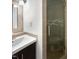 Modern bathroom with updated vanity and glass shower at 3321 Beech Bluff Ln, Raleigh, NC 27616