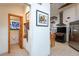 View of kitchen with stainless steel appliances and wood cabinets at 6328 Bissette Rd, Wendell, NC 27591