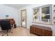 Home office with built-in desk and access to deck at 6328 Bissette Rd, Wendell, NC 27591
