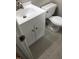 Clean bathroom with white vanity and tile floor at 7317 Bentley Wood Ln, Raleigh, NC 27616