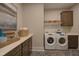Laundry room with washer, dryer, and ample counter space at 82 Byrd Ln, Pittsboro, NC 27312