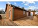 Spacious wooden deck connected to log cabin at 1018 Lakeview Dr, Cedar Grove, NC 27231