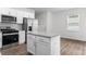 Modern kitchen with stainless steel appliances and an island at 1025 Middlecrest Dr, Rocky Mount, NC 27804