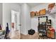 Bright walk-in closet with shelving and a vanity, providing ample storage space at 108 Bonnie Girl Ct, Lillington, NC 27546