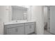 Double vanity bathroom with grey cabinets and a white countertop at 1121 Middlecrest Dr, Rocky Mount, NC 27804