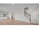Staircase with a metal railing leading to the second floor at 1121 Middlecrest Dr, Rocky Mount, NC 27804