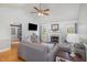 Spacious living room with hardwood floors and a fireplace at 116 Primrose Ln, Clayton, NC 27520