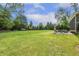 Well-manicured backyard with lush greenery and an inviting outdoor seating area perfect for relaxation at 1625 Banks View Dr, Raleigh, NC 27603