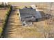 Aerial view of a home featuring a screened porch and patio seating area in the backyard at 1625 Banks View Dr, Raleigh, NC 27603