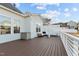 Spacious deck with seating area and a view of backyard at 413 Holding Creek Dr, Wake Forest, NC 27587