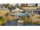 Aerial view of community pool, clubhouse and lake at 413 Holding Creek Dr, Wake Forest, NC 27587