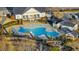 Aerial view of community pool and clubhouse at 413 Holding Creek Dr, Wake Forest, NC 27587