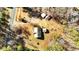 Aerial view showing house, detached garage, and surrounding land at 521 N Franklin Dr, Sanford, NC 27330