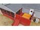 Aerial view of house, deck, and hot tub at 7228 Pecan Tree St, Willow Springs, NC 27592
