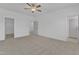 A bedroom with a ceiling fan, and an adjoining door to a walk-in closet at 8946 Kennebec Crossing Dr # 79, Angier, NC 27501