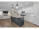 Modern kitchen with white cabinets, granite countertops, and island at 1424 Old Watkins Rd, Raleigh, NC 27616