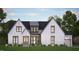 Two-story white brick home with a black roof and landscaping at 20 Lila Dr, Pittsboro, NC 27312