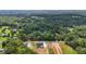 An aerial view showcases beautiful homes near serene ponds and vast, lush forests at 250 Ellington Rd, Graham, NC 27253
