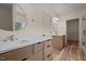 Bright bathroom with double vanity, quartz counters, modern fixtures and lots of storage at 250 Ellington Rd, Graham, NC 27253