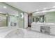 Bathroom with double vanity, large soaking tub, and separate shower at 3872 Hope Valley Rd, Durham, NC 27707