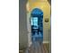 View of dining room from hallway, showcasing teal walls and chandelier at 70 Maxwell Pl, Lillington, NC 27546