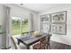 Farmhouse dining room with rustic table and botanical art at 180 Paper Birch Way, Fuquay Varina, NC 27526