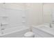 Clean bathroom with a shower/tub combo and vanity at 435 Blue Aspen Dr, Fuquay Varina, NC 27526