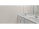 Bathroom with double vanity and white cabinets at 435 Blue Aspen Dr, Fuquay Varina, NC 27526